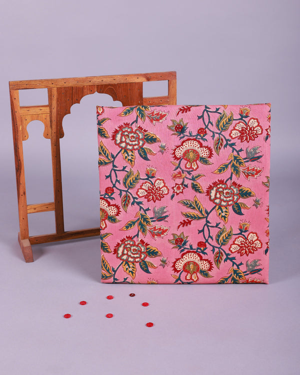 GHOOMAR FLORAL HANDBLOCK FABRIC (WIDTH 42 INCHES)