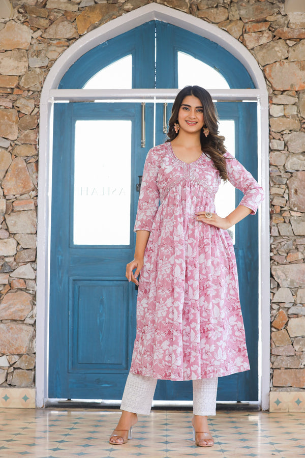 Yuthika Embroidered Cotton Kurta And Pant Only