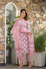 Summer Spectrum Embroidery Cotton Suit Set