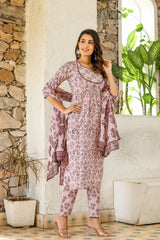 Poetic Bloom Embroidery Cotton Suit Set