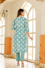 Majestic Gardens Embroidery Cotton Suit Set