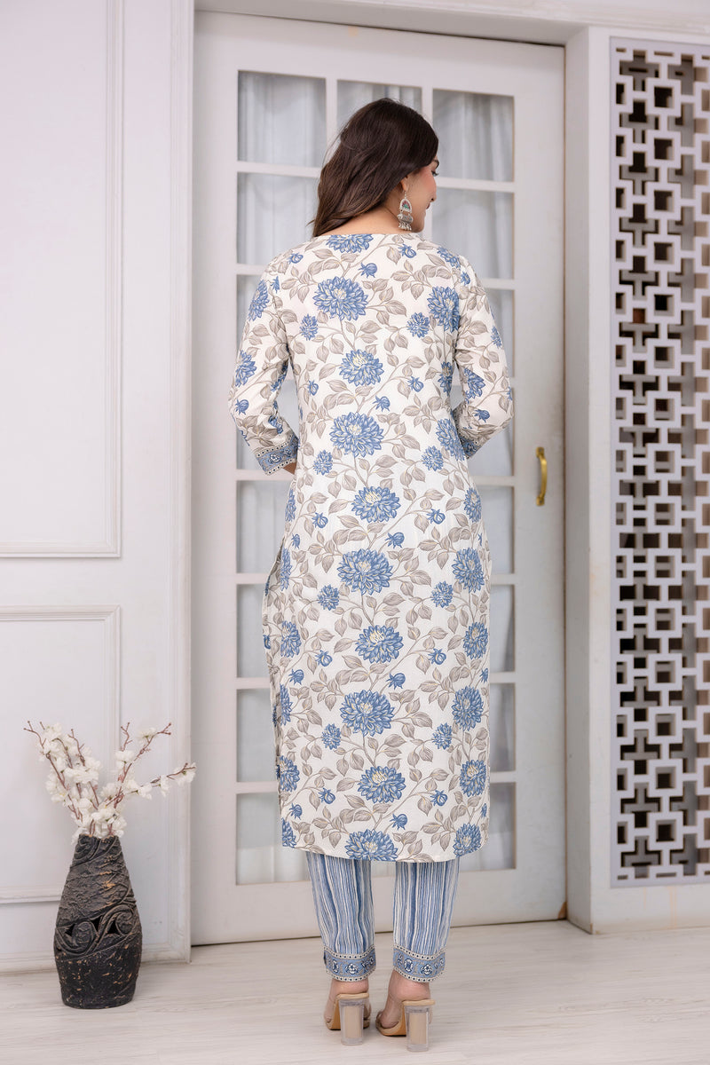 White Waters Straight Fit Suit Set