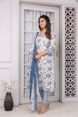 White Waters Straight Fit Suit Set