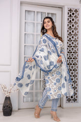 White Waters Straight Fit Suit Set