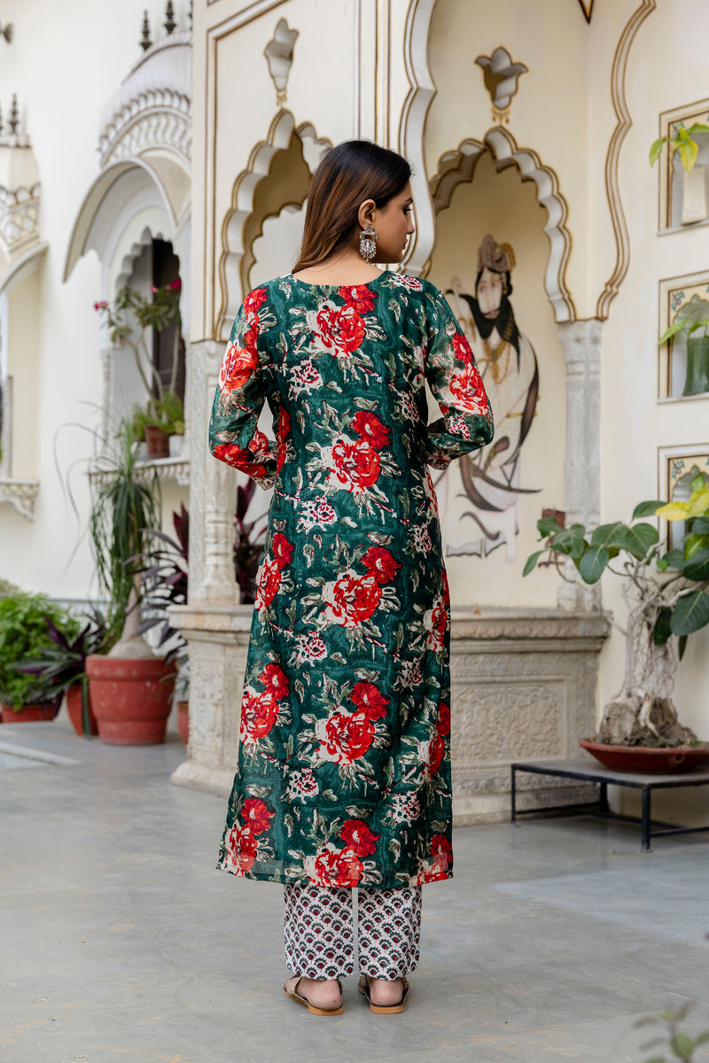 Bageecha Chanderi Silk Suit with Handwork Detailing