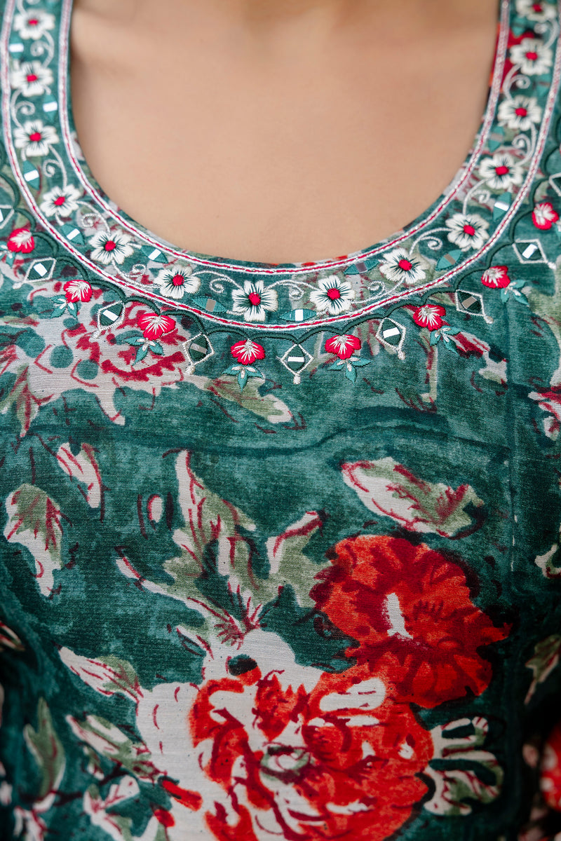 Bageecha Chanderi Silk Suit with Handwork Detailing