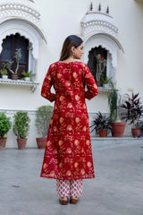 Gerua Chanderi Silk Suit with Handwork Detailing