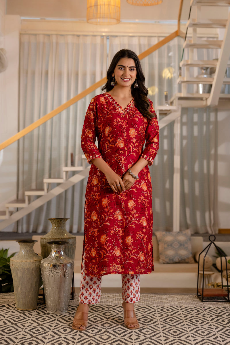 Sugandha Embroidered Neckline Chanderi Suit Set