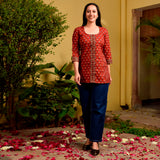 Garnet Cotton Short Kurta