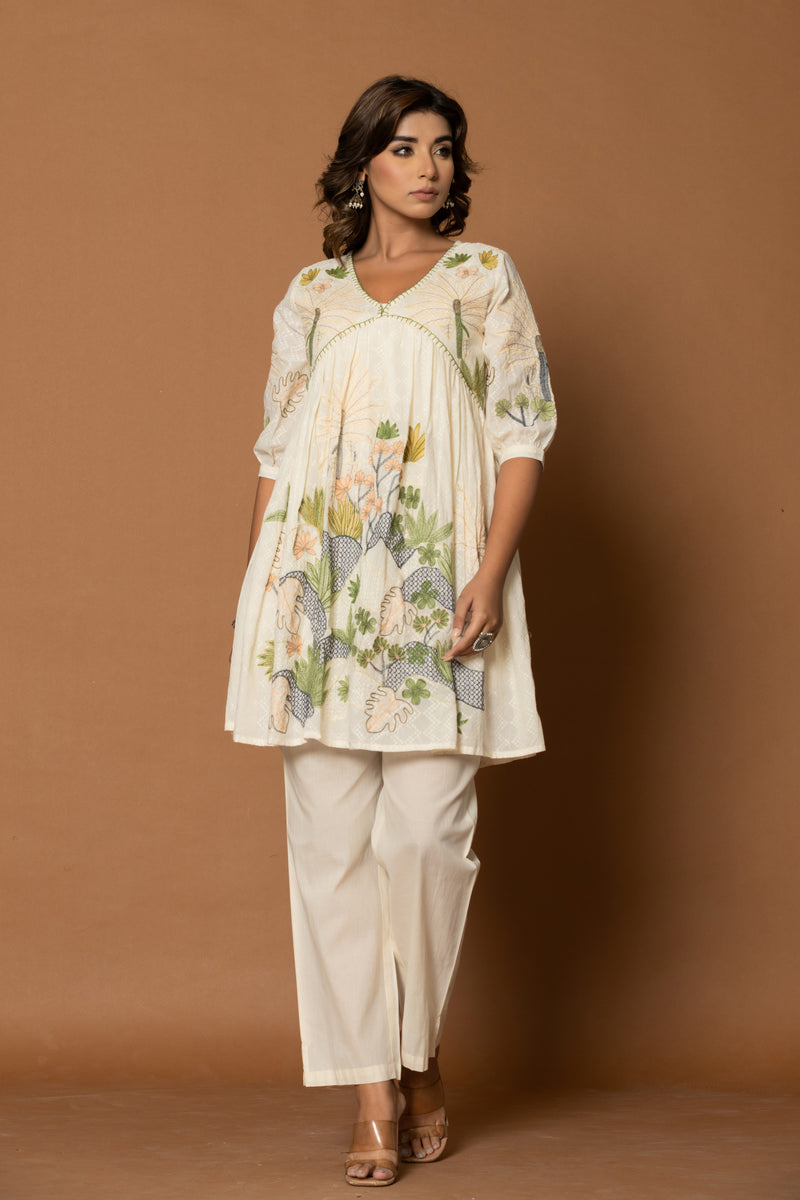 Wildflower White Dress with Embroidery Detailing