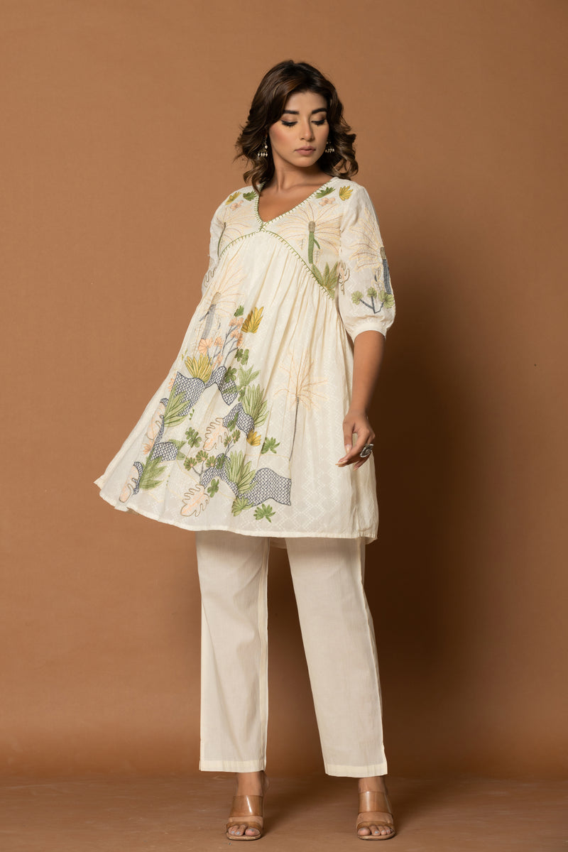 Wildflower White Dress with Embroidery Detailing