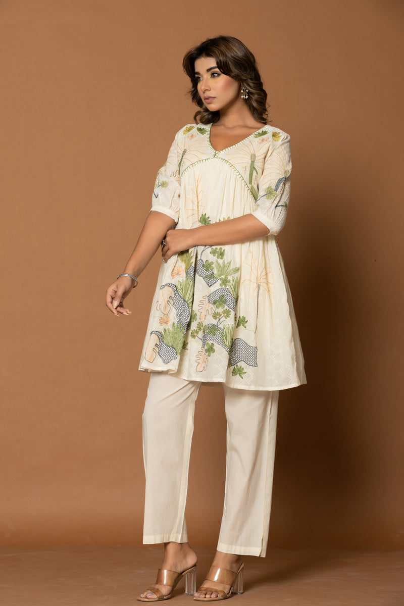 Wildflower White Dress with Embroidery Detailing
