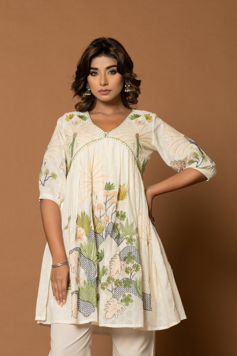 Wildflower White Dress with Embroidery Detailing