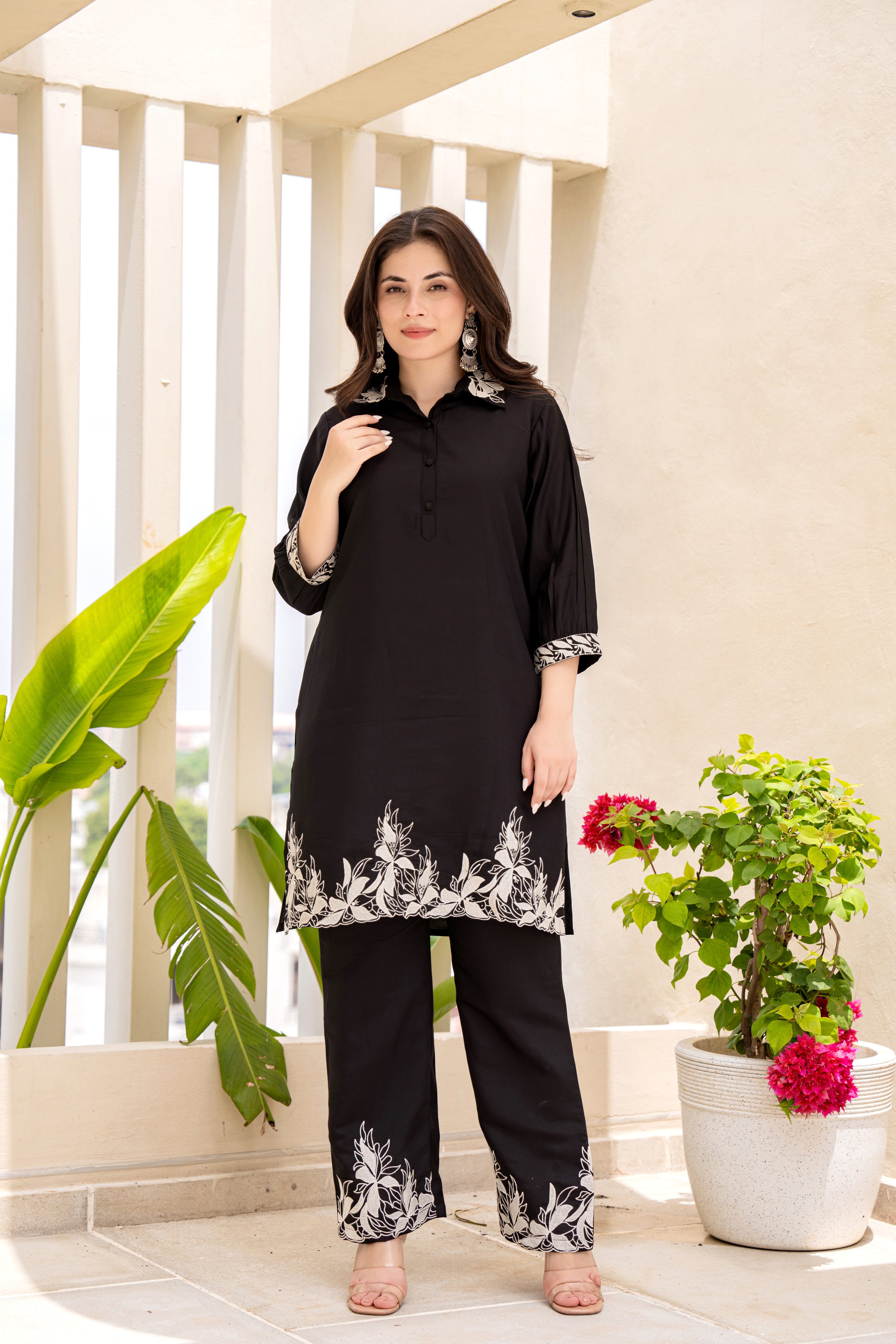 Midnight Muse – Black Abstract Print Co-Ord Set