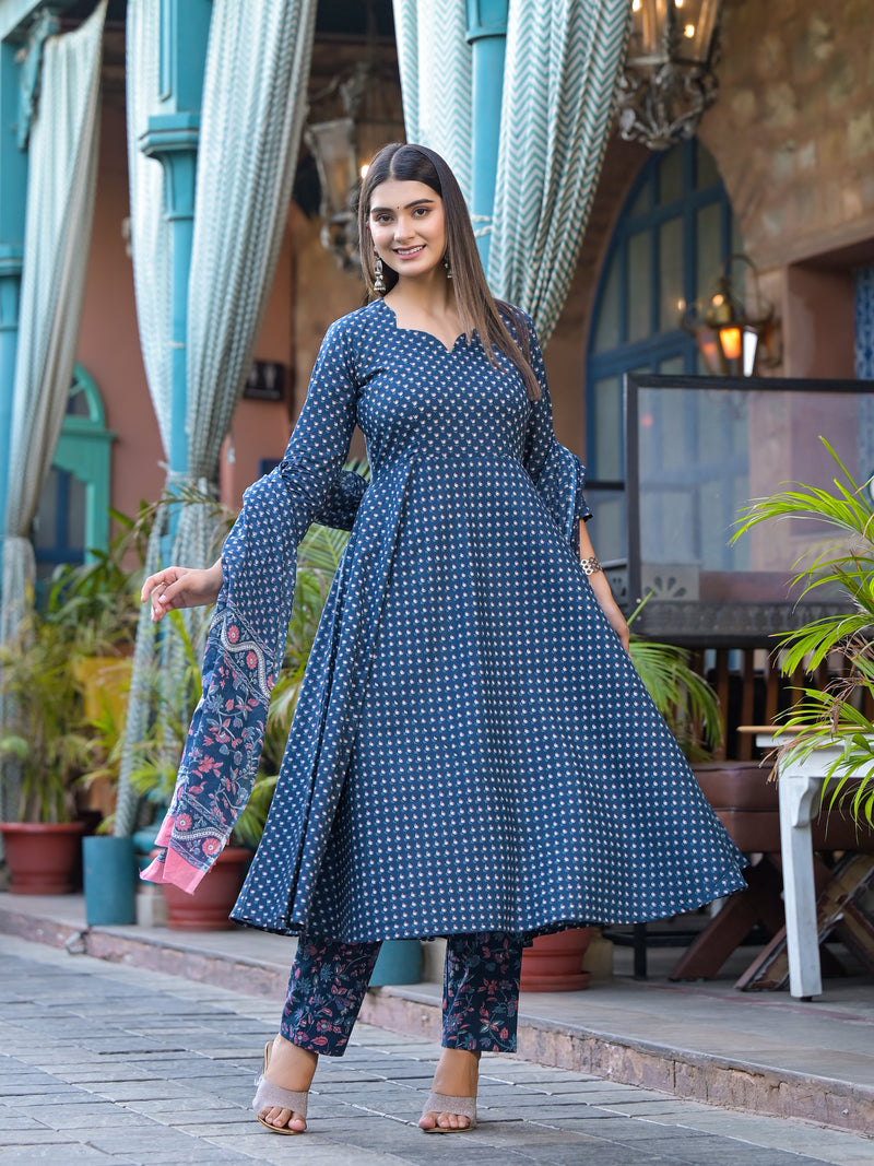Aliza Floral Kalidaar Suit Set
