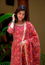 Hoor block printed Handwork Suit Set