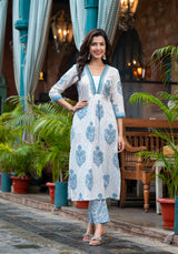 Kalina Blue Handwork Suit Set