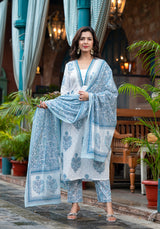 Kalina Blue Handwork Suit Set