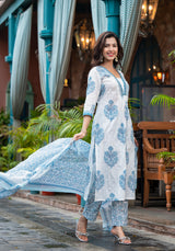 Kalina Blue Handwork Suit Set