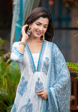 Kalina Blue Handwork Suit Set