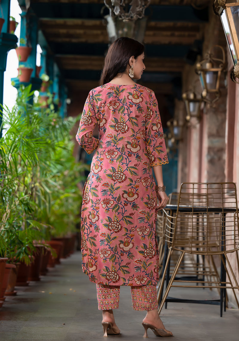 Iktara Embroidery Handblock suit set
