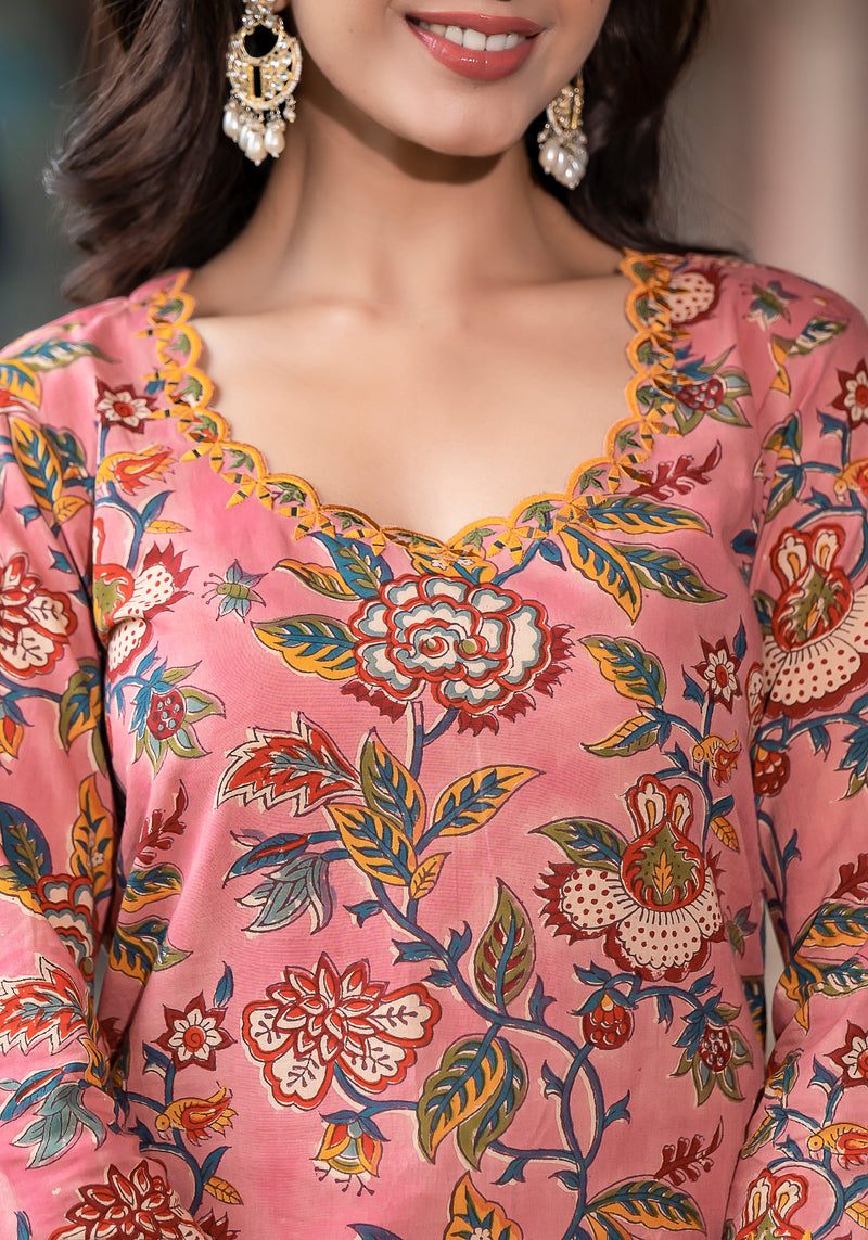 Iktara Embroidery Handblock suit set