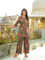 Desi Bloom Handblock Cotton Floral coord set