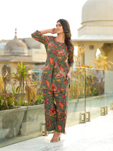 Desi Bloom Handblock Cotton Floral coord set