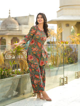 Desi Bloom Handblock Cotton Floral coord set