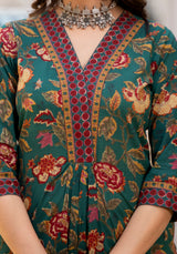 Trishala Green Floral Print Suit Set