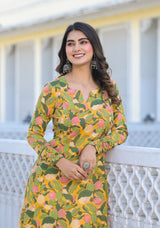 Sehar Leafy Handblock Printed Anarkali Kurta