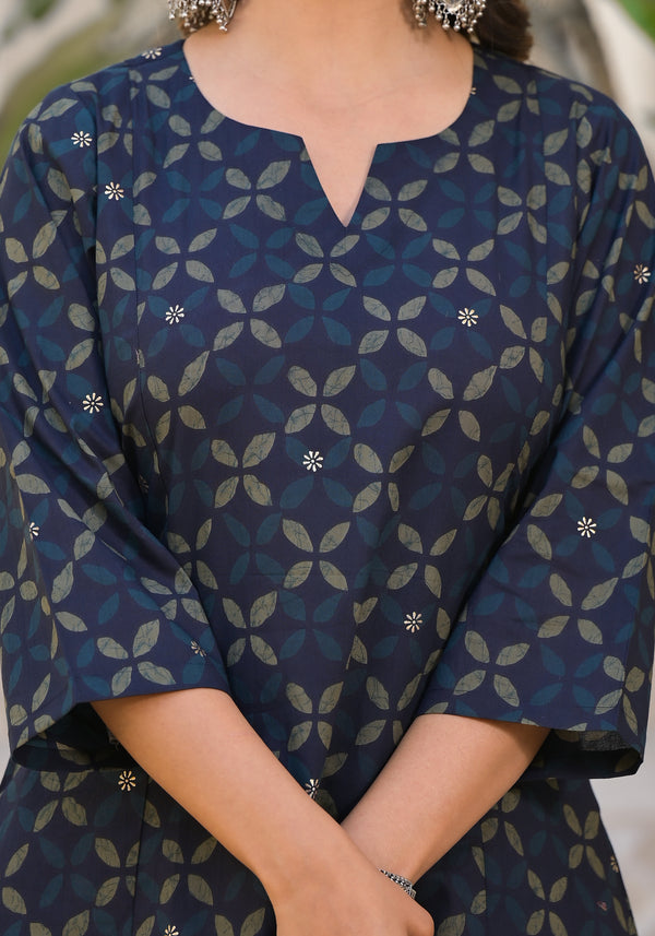 Reha Ajrakh Handblock Printed A Line Kurta