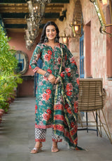 Vrinda Chanderi Silk Straight Fit Suit Set