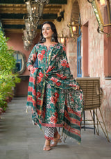 Vrinda Chanderi Silk Straight Fit Suit Set