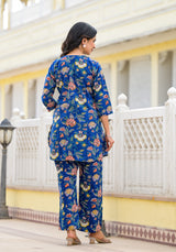 Ink Blue Handblock Co- Ord Set