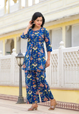 Ink Blue Handblock Co- Ord Set
