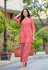 Red Candy Stripes Cord Set