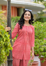 Red Candy Stripes Cord Set