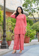 Red Candy Stripes Cord Set