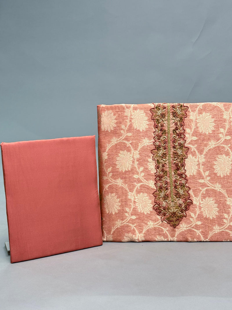 Kusum Unstitch suit set in Silk with Handwork