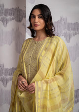 Sophia Pristine Blue Organza Handwork Suit Set with Jaquard Dupatta