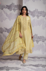 Sophia Pristine Blue Organza Handwork Suit Set with Jaquard Dupatta