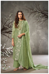 Kusum Unstitch suit set in Silk with Handwork