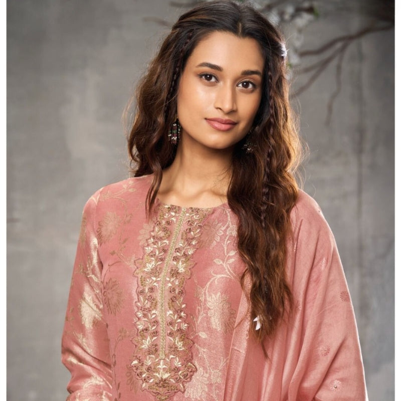 Kusum Unstitch suit set in Silk with Handwork