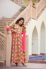 Aabha Long Chiffon Dupatta Dress