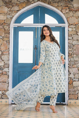 Fair White Handwork Cotton Suit Set