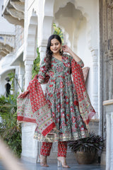 Inayat Anarkali Chanderi Silk Dupatta Suit Set