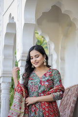 Inayat Anarkali Chanderi Silk Dupatta Suit Set