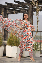 Alipriya Floral Straight Fit Suit Set