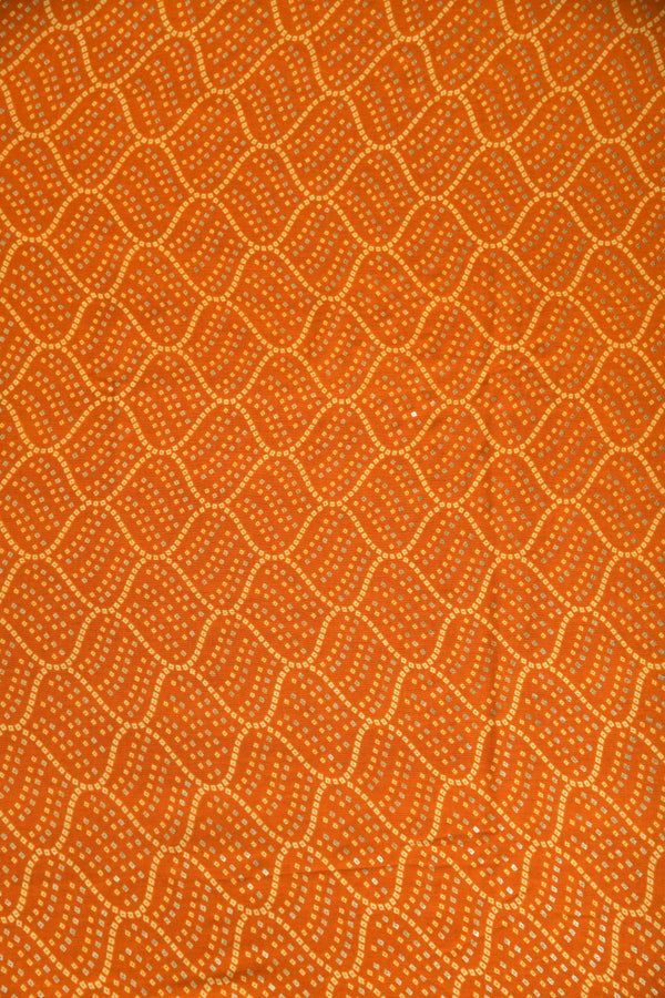 Orange Bandhani Fabric (WIDTH 42 INCHES)